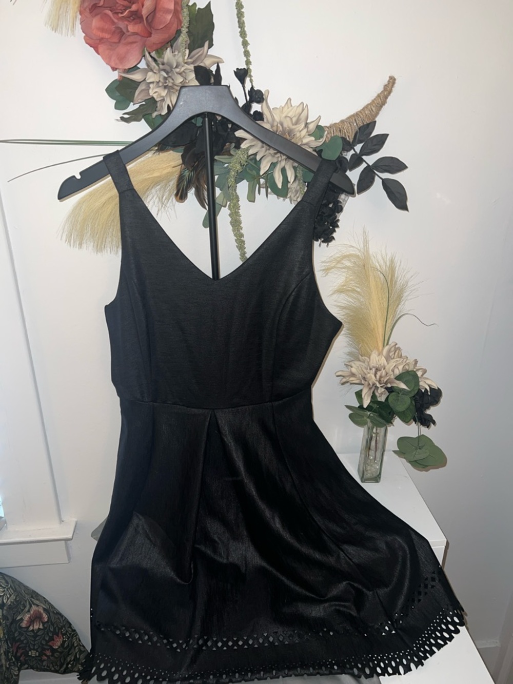 Collective Concepts Black Sleeveless V-Neck Mini Dress